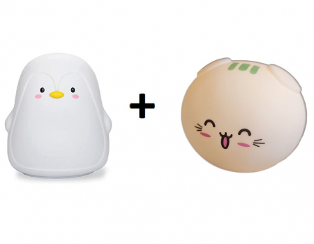 Copii & Bebe - Set Lampa de Veghe Pinguin + Lampa de Veghe Pisica