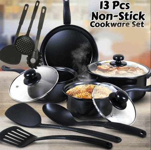 Set premium 13 piese oale și ustensile de bucătărie, antiaderente, sticlă termorezistentă, ideale pentru camping și depozitare ușoară [3]