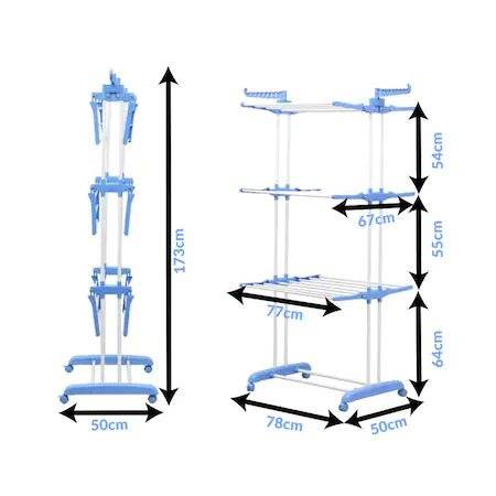 Uscator Vertical pentru Rufe Haine Mobil si Pliabil pentru Spatii Mici, Suport Umerase,173cm [3]