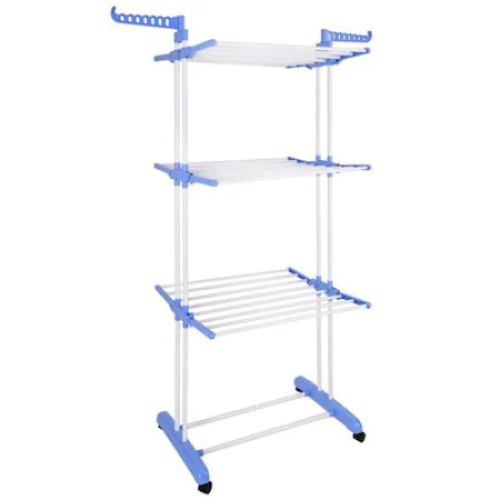Articole pentru Baie - Uscator Vertical pentru Rufe Haine Mobil si Pliabil pentru Spatii Mici, Suport Umerase,173cm