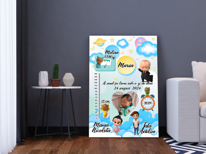Tablou canvas cu poza ecografie baby girl [2]