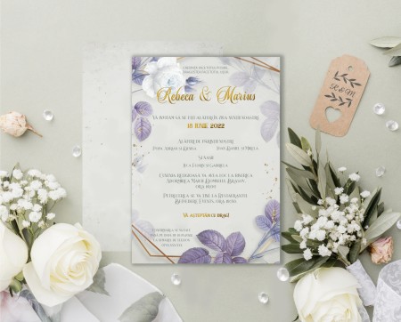 Invitație Purple&Gold