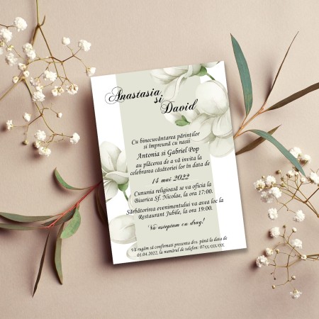 Invitație White Flowers