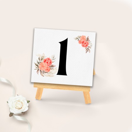 Număr masă, model "Flowers"