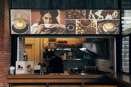 Print autocolant exterior - Cafenea