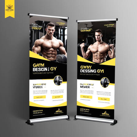 Roll-up - Roll-up banner, model "Gym/fitness" 100x200cm