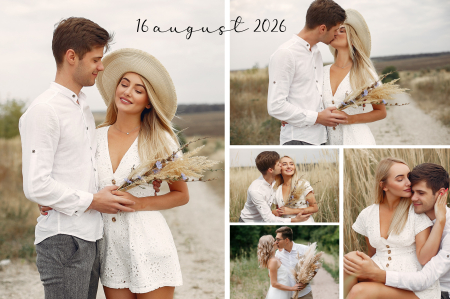 Tablouri canvas - Tablou canvas "Love Story" colaj cu 5 fotografii