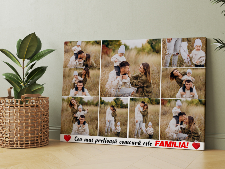 Tablouri canvas - Tablou canvas "Familie pretioasa" colaj cu 9 fotografii