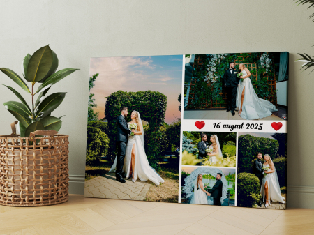 Tablouri canvas - Tablou canvas "Love Story" colaj cu 5 fotografii