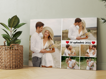 Tablouri canvas - Tablou canvas "Love Story" colaj cu 6 fotografii
