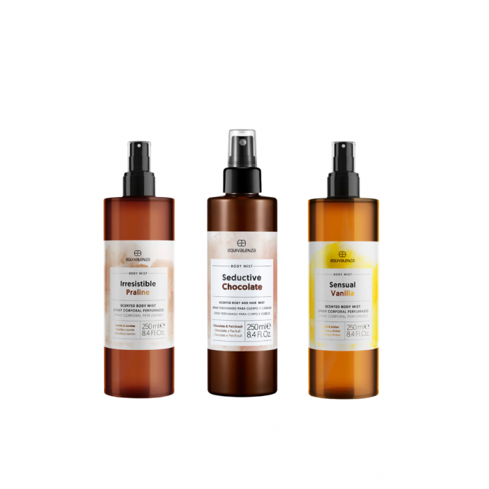 Set Spray de Corp: Irresistible Praline, Seductive Chocolate si Sensual Vanilla