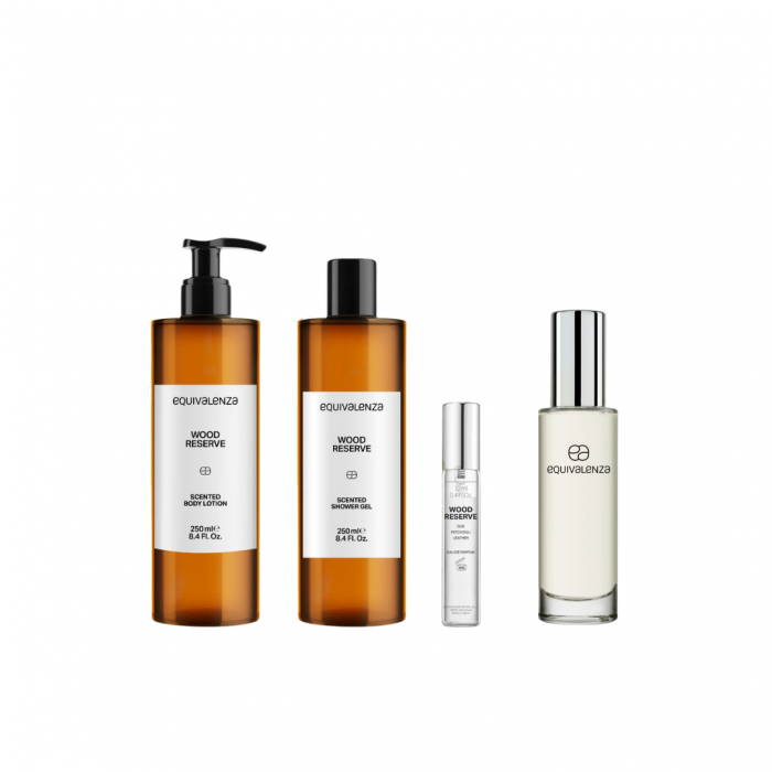 Pachet promo: Apa de Parfum 145, Femei, 30 ml + Wood Reserve Gel de dus, 250 ml + Lotiune de corp 250 ml + Parfum 12 ml