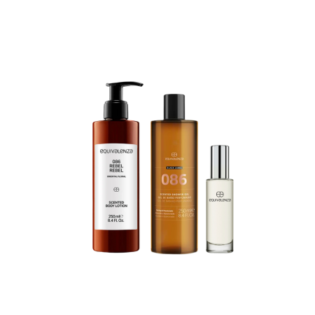 150-200 lei - Pachet Promo: Apa de Parfum 086, Femei, 30 ml + Lotiune de corp Black Label 086 + Gel de dus Black Label 086