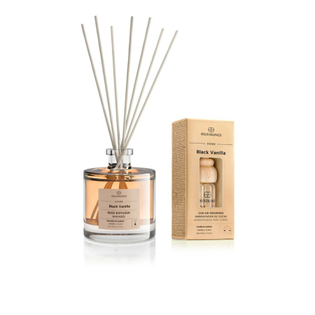 Pachete promo - Pachet Promo: Parfum pentru camera Black Vanilla (vanilie si piele), 50 ml + Odorizant auto Black Vanilla (vanilie si piele), 6 ml