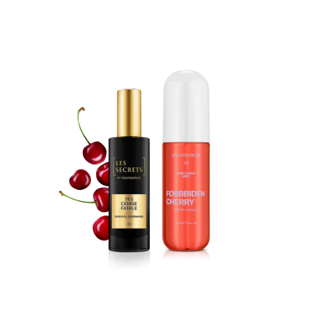 Pachete promo - Pachet Promo: Spray corp si par Forbidden Cherry 200 ml + Apa de Parfum Cerise Fatale 763 Les Secrets, Unisex, 30 ml - Equivalenza