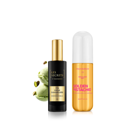 Pachete promo - Pachet Promo: Spray corp si par Golden Pistachio 200 ml + Apa de Parfum Pistache Glacee 760 Les Secrets, Unisex, 30 ml - Equivalenza