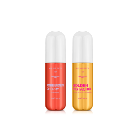 50-100 lei - Pachet Promo: Spray pentru corp si par Forbidden Cherry 200 ml + Spray pentru corp si par Golden Pistachio 200 ml - Equivalenza