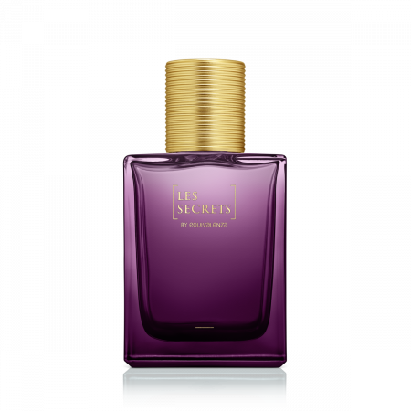 6.Sticla patrata mov Les Secrets 50 ml + Capac auriu