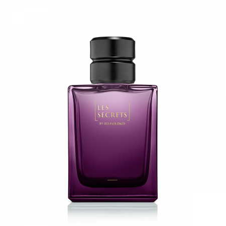 12.Sticla patrata mov Les Secrets 50 ml + Capac negru