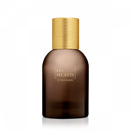 3.Sticla rotunda maro Les Secrets 50 ml + Capac auriu