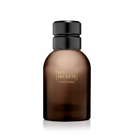 9.Sticla rotunda maro Les Secrets 50 ml + Capac negru