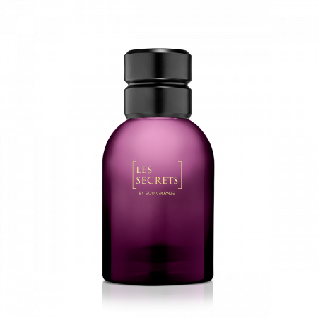 11.Sticla rotunda mov Les Secrets 50 ml + Capac negru