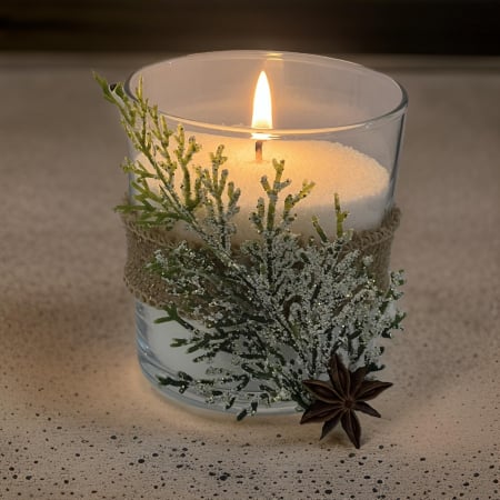 Lumânări - Cilindru de sticlă (mini) crăciun