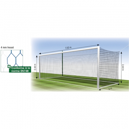 Plase - Plasa poarta fotbal 4mm, 7,5x2,5 m