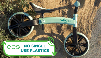 Bicicleta echilibru Yvolution Y Velo Junior Eco Green - conceputa din materiale durabile ce reduc amprenta asupra mediului inconjurator
