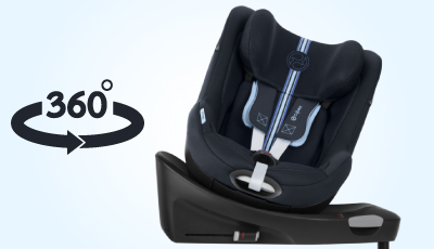 Scaun auto rotativ Cybex Sirona Gi i-Size Plus Moon Black - Mecanism de rotatie 360 de grade