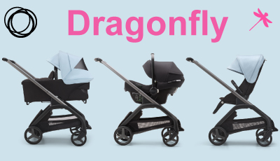 Carucior Bugaboo Dragonfly Black/Skyline Blue - Versatilitate