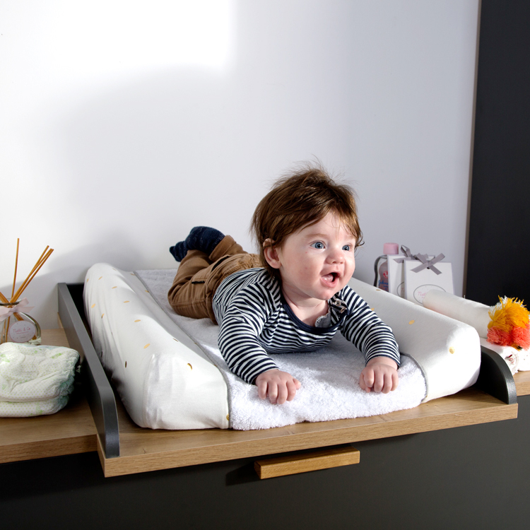 Husa saltea de infasat Childhome Jerse/Frotir Inimioare