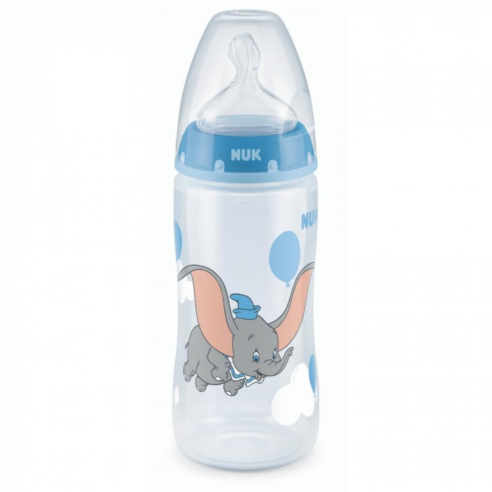 Biberon Nuk First Choice PP 300 ml Tetina Silicon Disney Dumbo Orificiu M 6-18 luni