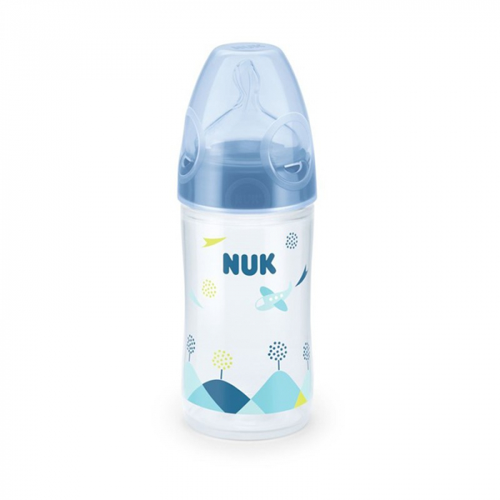 Biberon Nuk New Classic 150 Ml Tetina Silicon 0-6 luni Bleu