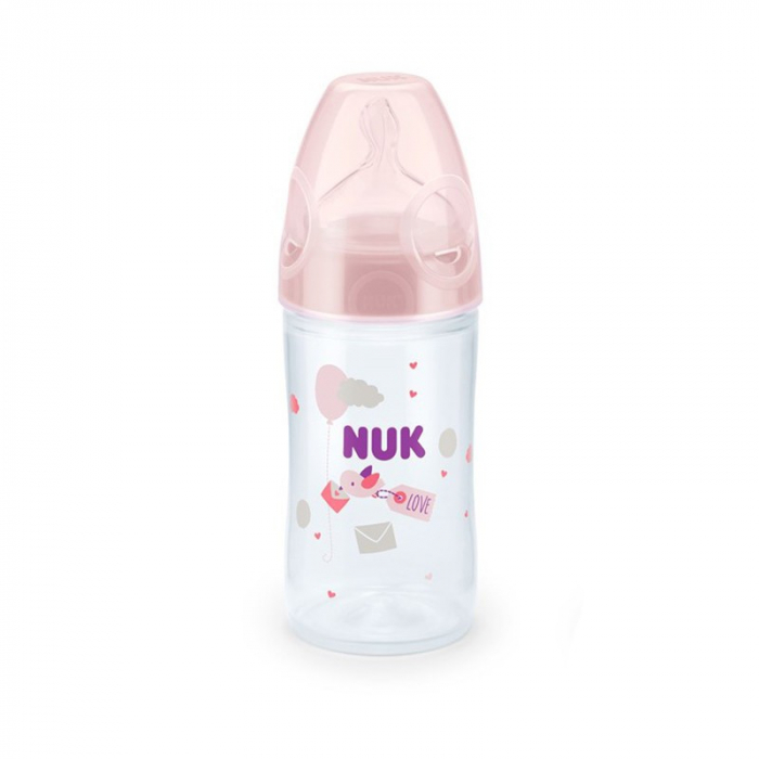 Biberon Nuk New Classic 150 Ml Tetina Silicon 0-6 luni Roz