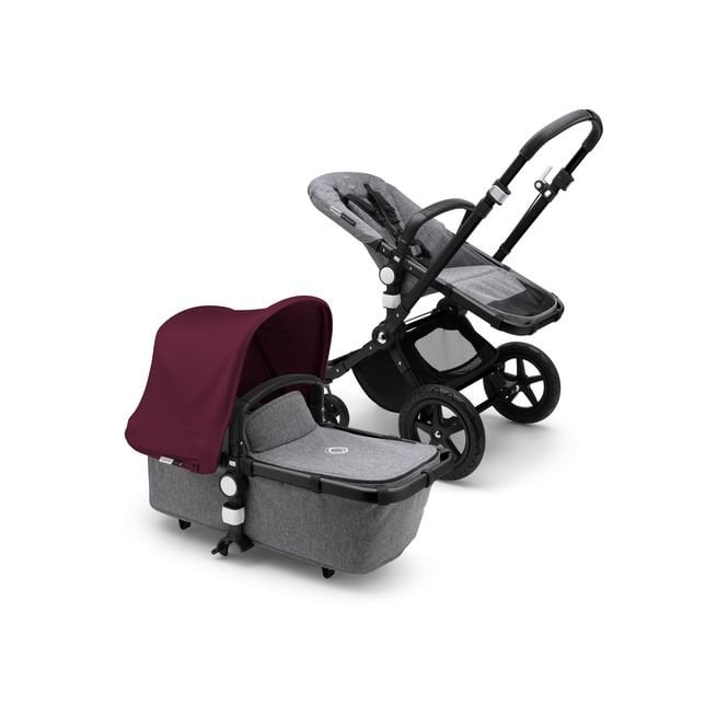 Carucior Bugaboo Cameleon 3 Plus 2 in 1 Black Grey Melange Ruby Red