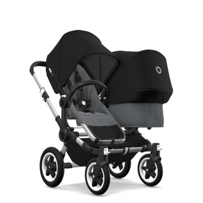 Carucior Bugaboo Donkey 3 Duo Aluminium Grey Melange Black