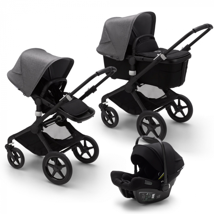 Carucior Bugaboo Fox 2 Black Black Grey Melange 3 in 1