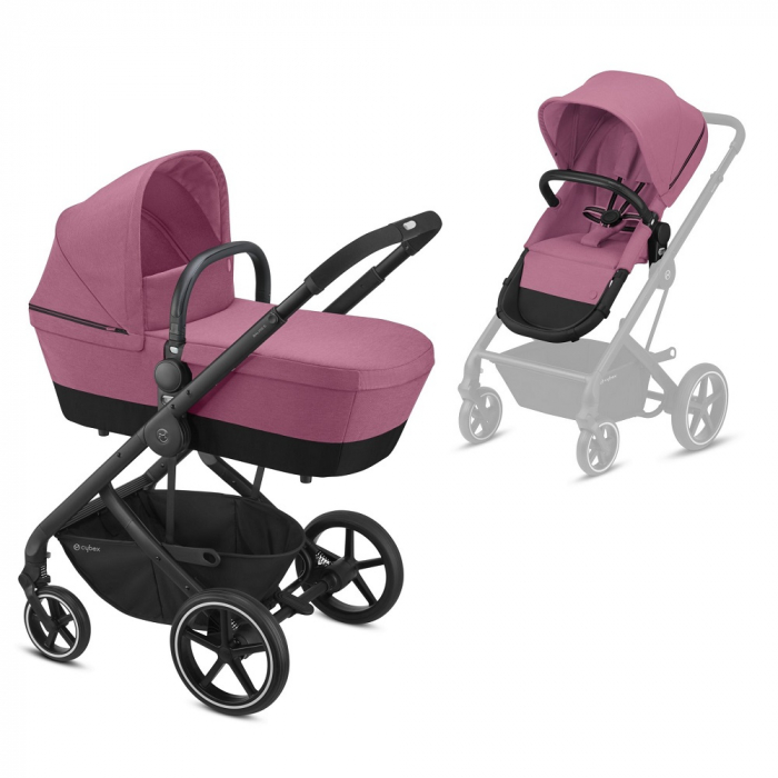 Carucior Cybex Balios S 2 in 1 Black Magnolia Pink