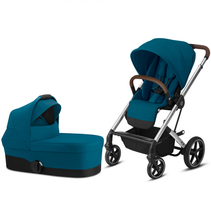Carucior Cybex Eezy S 12 Carucior Cybex Balios S Lux 2 in 1 Silver River Blue