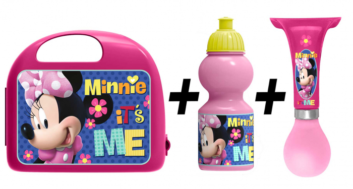 Combo set lunch box Minnie Stamp La plimbare imagine 2022