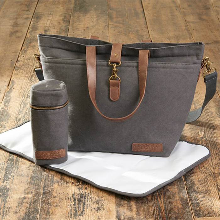 Geanta Pentru Scutece East Coast Tote Silver Cloud Gri