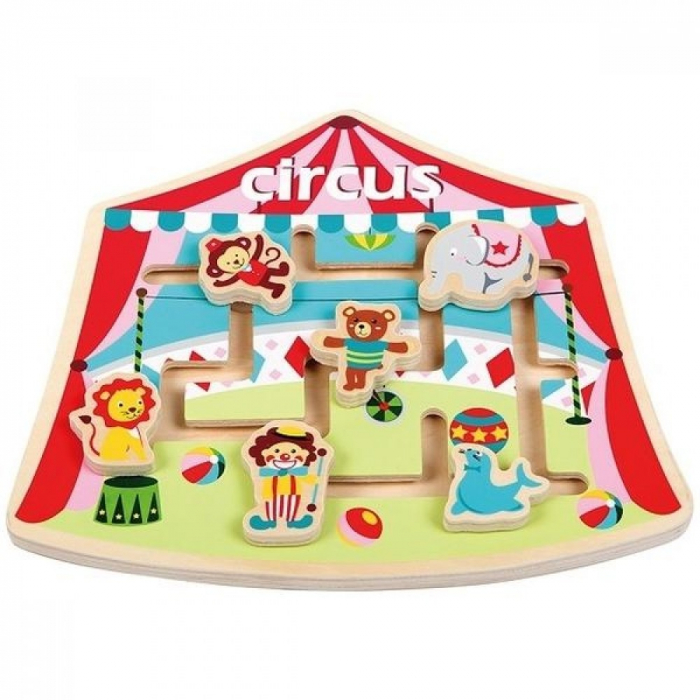 Puzzle din Lemn Labirint La Circ, New Classic Toys