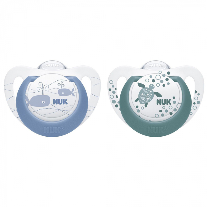 Suzeta Nuk Genius Color Silicon M1 Blue 0-6 luni Set 2 Bucati