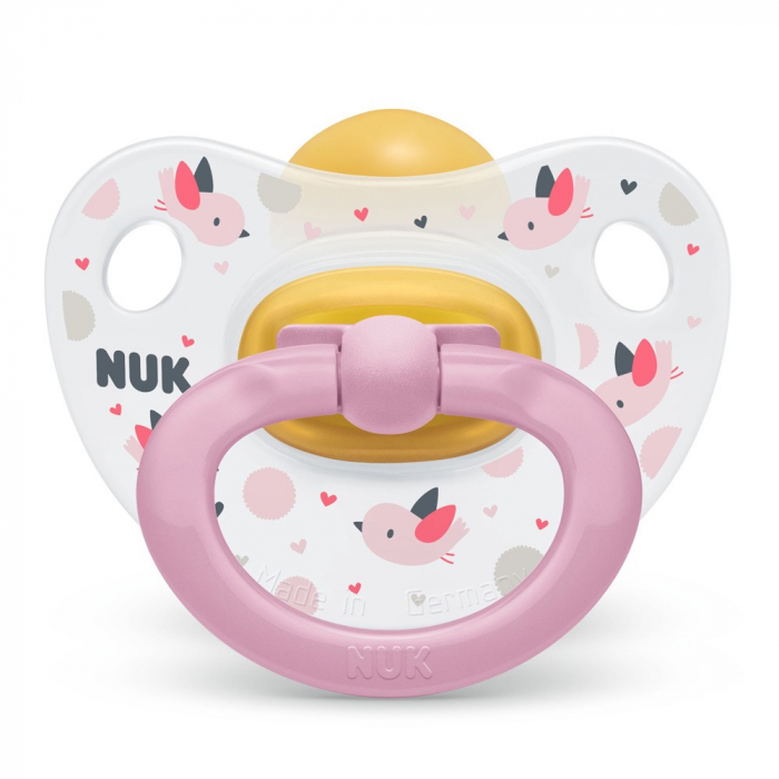 Suzeta Nuk Happy Kids Latex M3 Roz 18-36 luni