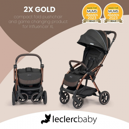 badge fist Give rights Carucior Leclerc Baby Influencer XL Black Brown