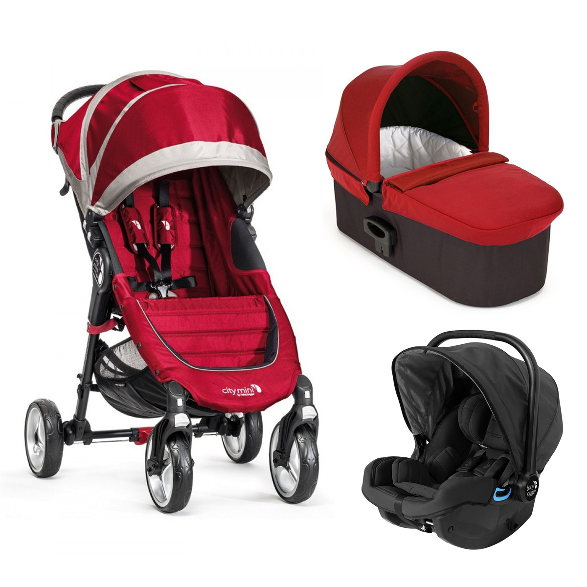 To deal with Athletic Requirements Carucior Baby Jogger City Mini 4 Crimson Grey Sistem 3 in 1