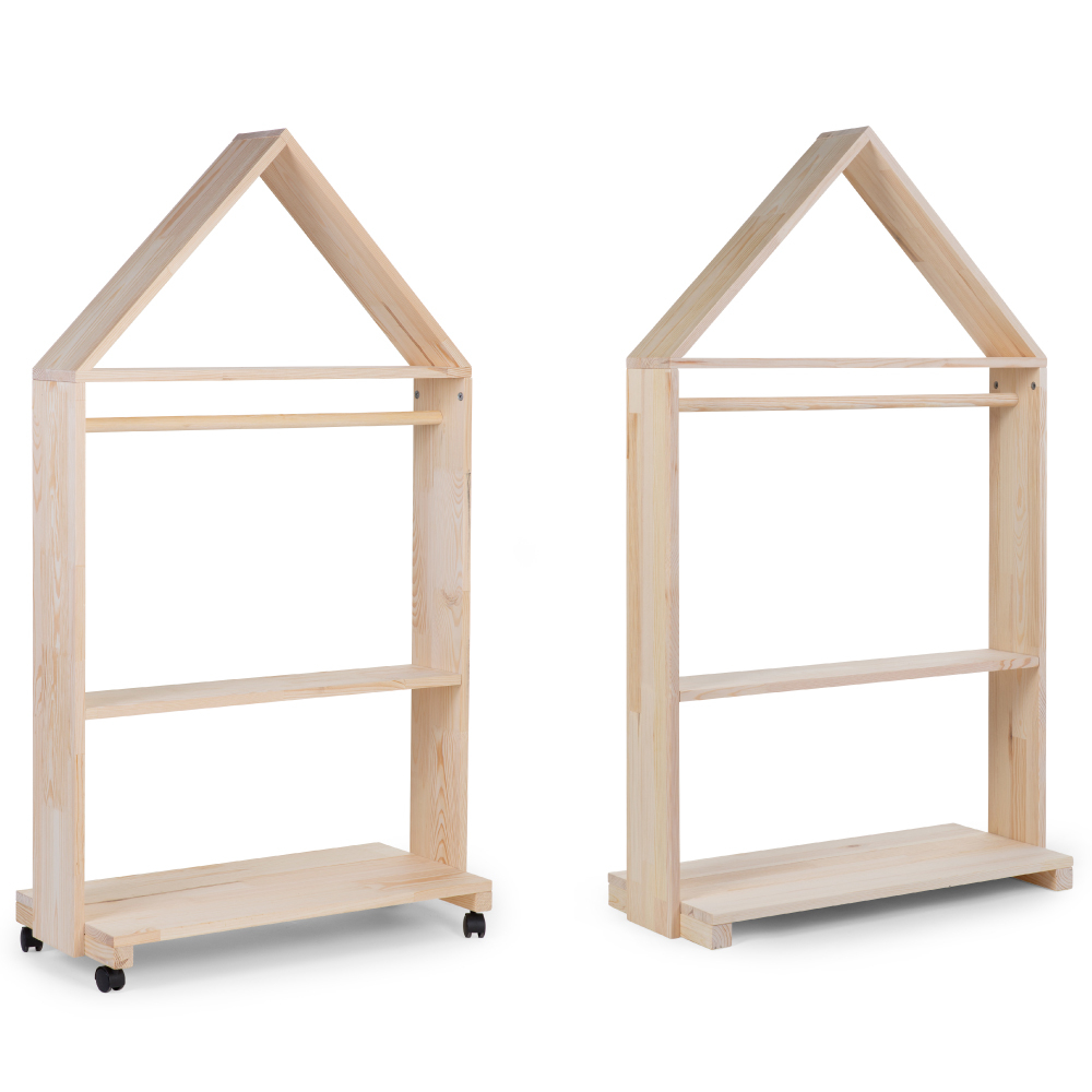 Mobilier decorativ casuta cu roti Childhome 80x135 cm, Lemn Natural [4]
