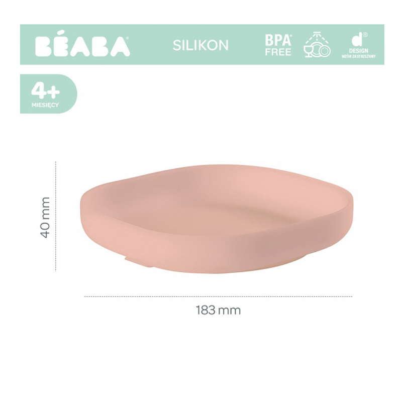 Farfurie silicon cu ventuza roz [4]