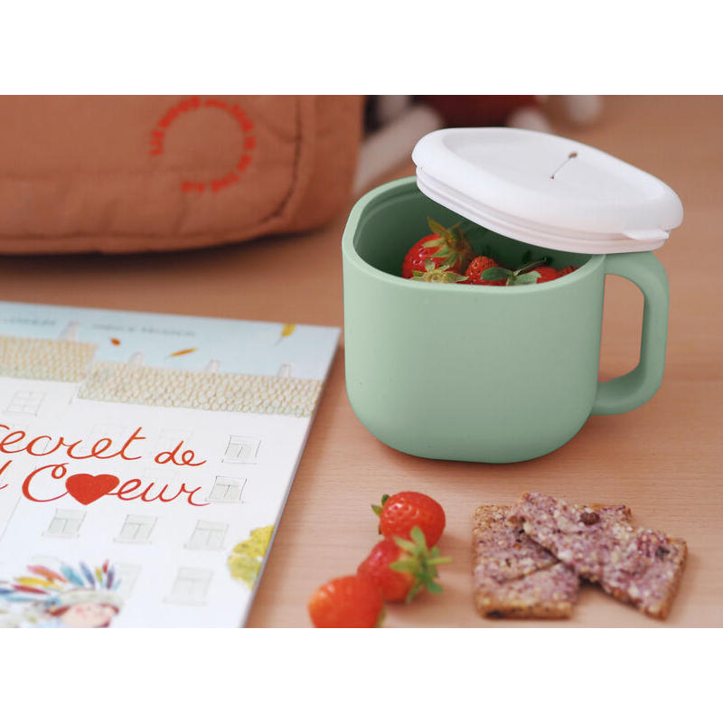 Recipient silicon pentru gustari Beaba Sage Green [4]